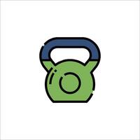 A green kettlebell icon on a white background vector