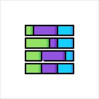 A colorful bar graph icon on a white background vector