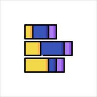 A colorful line drawing of a stack of blocks vector