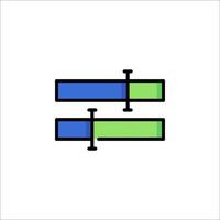A blue and green bar with two lines on it vector