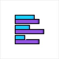 A blue and purple bar graph icon vector