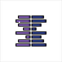 A purple and blue icon with a line of text vector