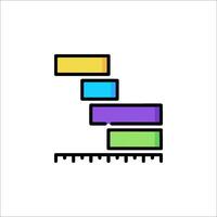 A colorful stack of blocks on a white background vector