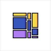 A square with a yellow and blue color scheme vector