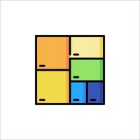 A square with four different colors on it vector