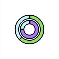 A circle with a green, purple and blue color scheme vector