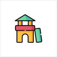 A colorful toy house icon on a white background vector