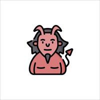 Devil icon in line style illustration vector