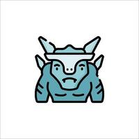 A blue dragon head icon on a white background vector