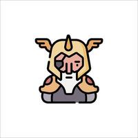 A cartoon character with horns on his head vector