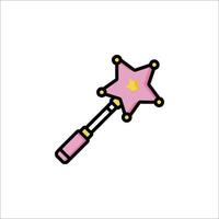 A pink wand with a star on it vector