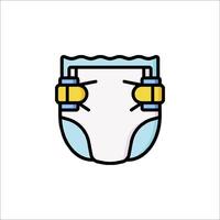 A diaper with a yellow strap on it vector