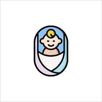 A baby in a blanket icon vector