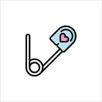 A clip with a heart on it vector