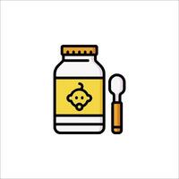 A jar of honey and spoon icon vector