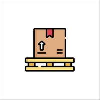 A box on a pallet icon vector