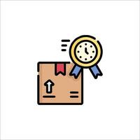 A clock and a box with a ribbon on it vector
