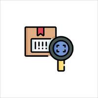 A magnifying glass and a box with a key vector