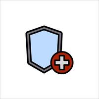 A shield with a cross on it and a red cross vector