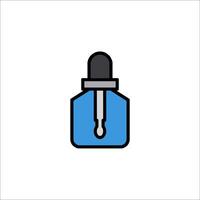A blue bottle with a black cap on it vector