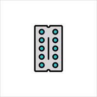 A pill with blue dots on it vector