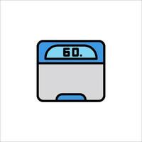 A blue and white scale with the number 60 on it vector