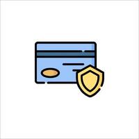 Credit card icon with shield and shield icon illustration vector