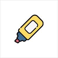 A yellow pen with a red cap on it vector