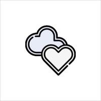 A heart and cloud icon on a white background vector