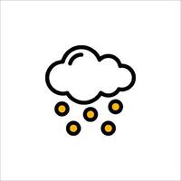 A simple icon of a cloud with rain falling vector