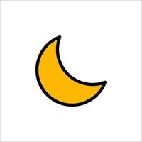 A yellow crescent icon on a white background vector