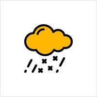 A yellow cloud with snow falling from it vector