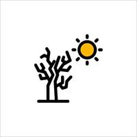 A tree with a sun and a tree in the background vector