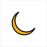A crescent with a yellow outline vector