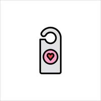 A door handle with a heart on it vector