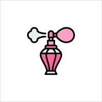 A pink perfume bottle with a white cloud vector