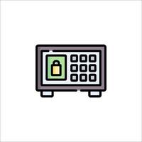 A computer with a lock icon vector