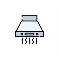 A stove with a vent on top and a vent on the side vector