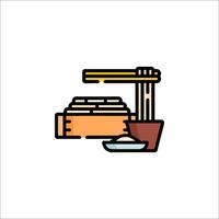 A pasta machine and bowl on a table vector