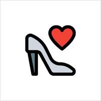 A shoe with a heart icon on it vector