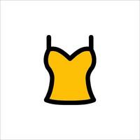 A yellow top with a black bow on it vector