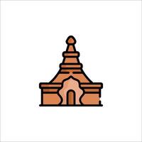 An icon of a pagoda on a white background vector