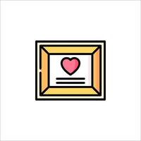 A frame with a heart in it on a white background vector