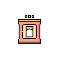 A box with a door on it, with a sign that says open vector