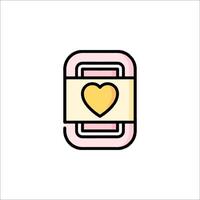 A pink and yellow box with a heart on it vector