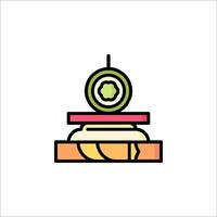 A sandwich with a green slice of fruit on top vector