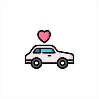 A car with a heart on top of it vector