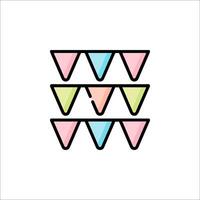 A colorful set of bunting flags on a white background vector