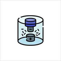 A jar with a lid and a button inside vector