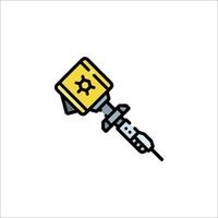 A syringe with a needle on it vector